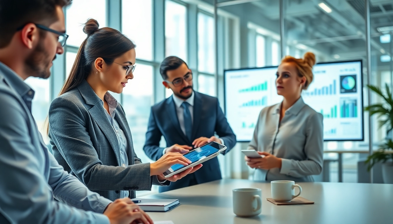 FP&A Consultant analyzing financial data in a bright corporate office setting.