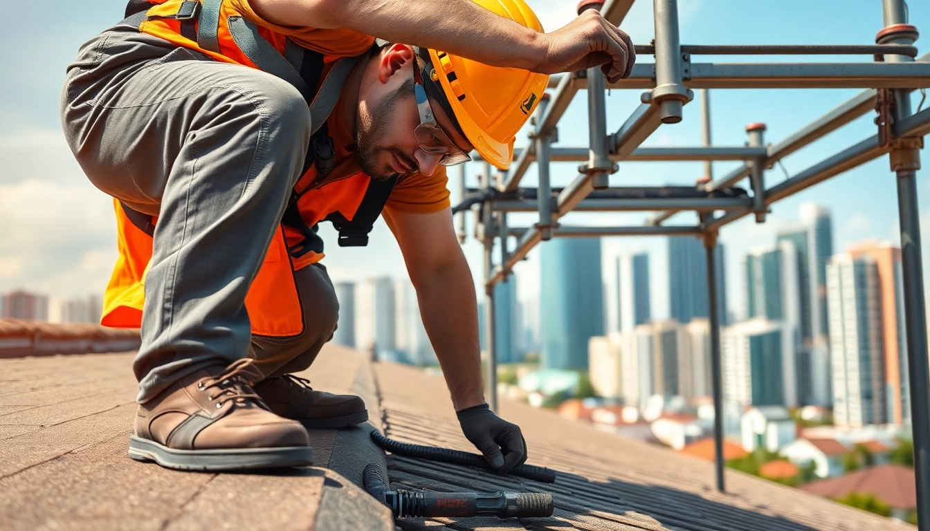 Leakage Repair Roof Specialist Singapore fixing a leak on a residential rooftop.