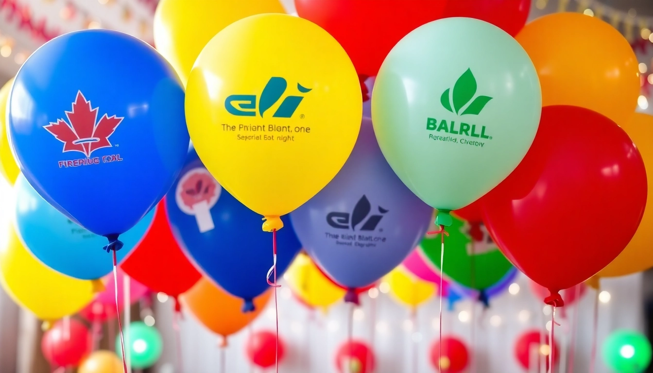 Eye-catching print balloons featuring vivid colors and designs for celebrations.