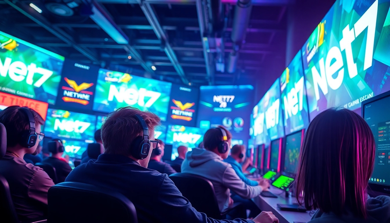 Permainan net77 game yang seru dengan pemain bersemangat di arena yang penuh warna.
