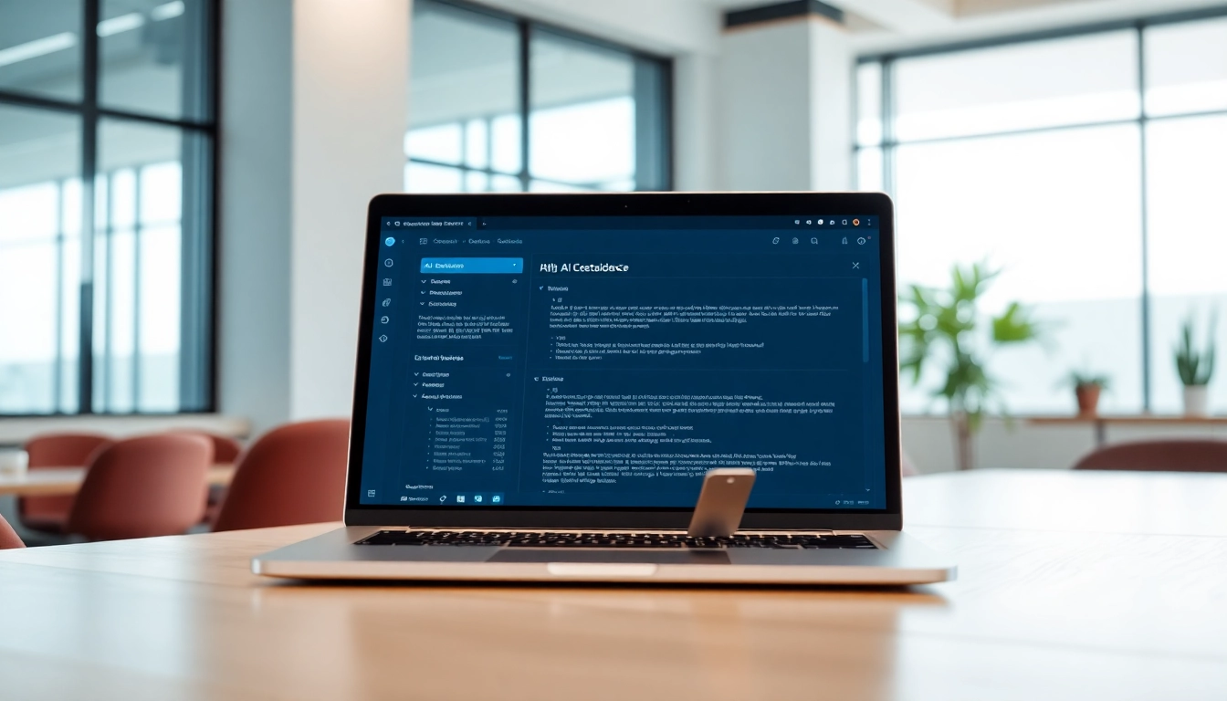 Analyze text using an advanced ai checker interface displayed on a laptop