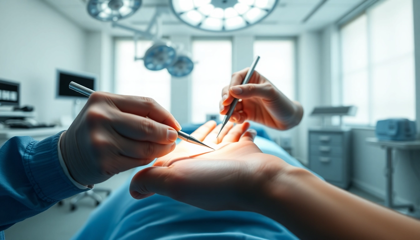 Plastische Chirurgie Braunschweig zeigt einen Chirurgen bei der Handoperation im modernen Behandlungsraum.
