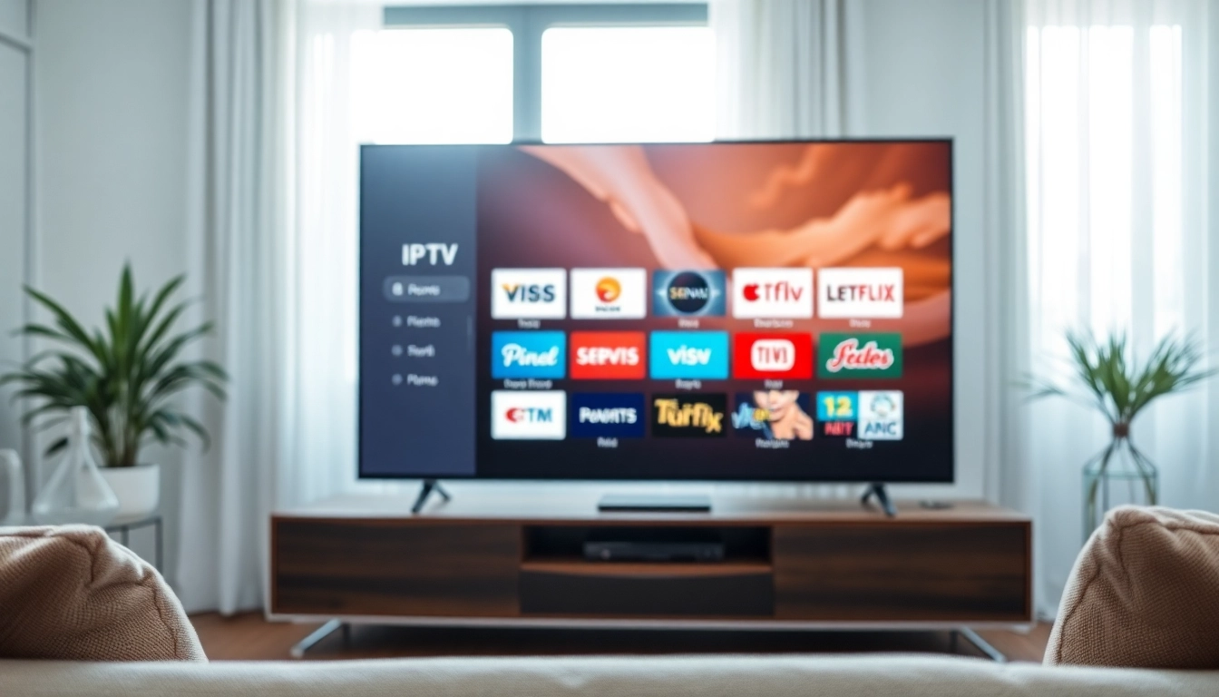 Regardez les meilleures chaînes avec Code iptv sur un téléviseur moderne dans un salon confortable.