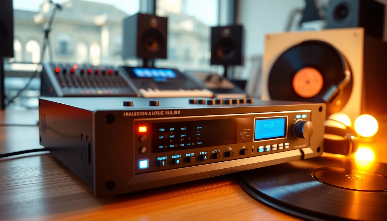 Explore https://hardwareplayer.com features with a modern audio hardware player showcased in a studio.