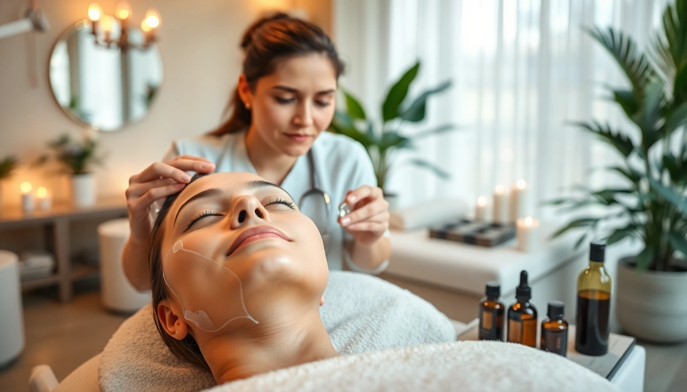 Experience exquisite med spa facial treatments with a rejuvenating touch in a serene spa setting.