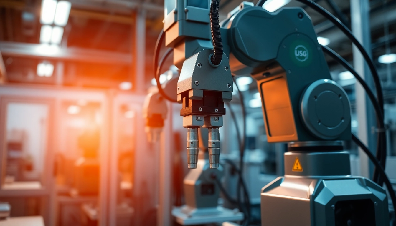 Injection Robot performing intricate assembly tasks in a cutting-edge industrial environment.