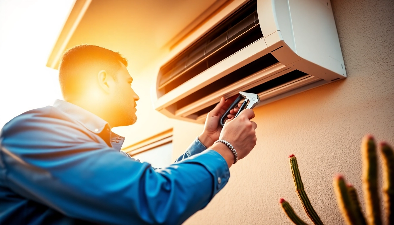 Install a new scottsdale ac unit by a professional technician in a modern home.